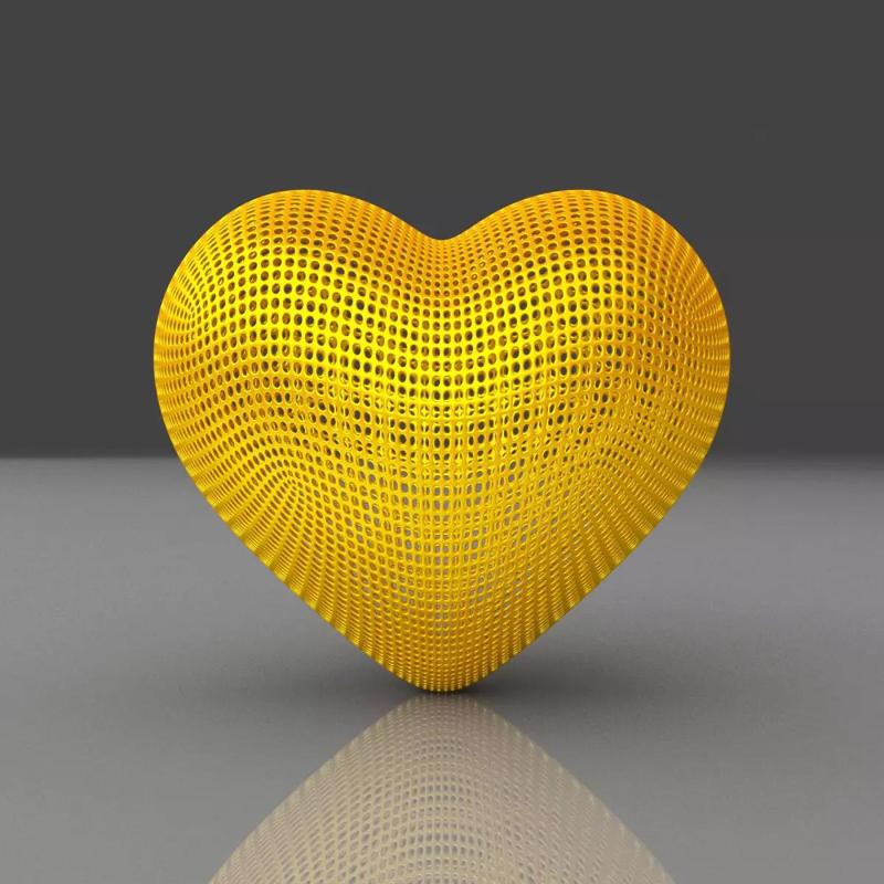 Perforated Heart Shape 3D Print Model