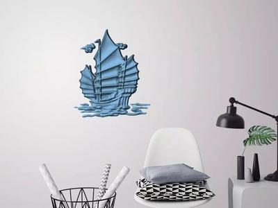 Old ship 3D wall decoration