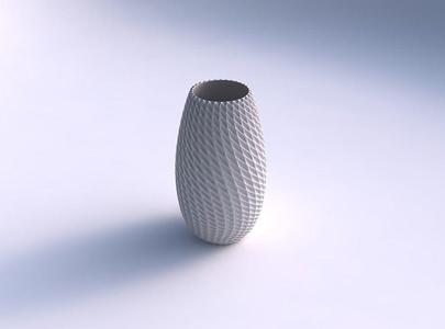 Spacious vase with bent extruded pattern
