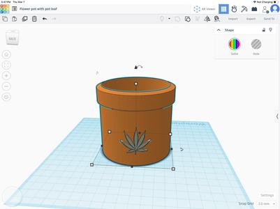 Flower pot with pot leaf