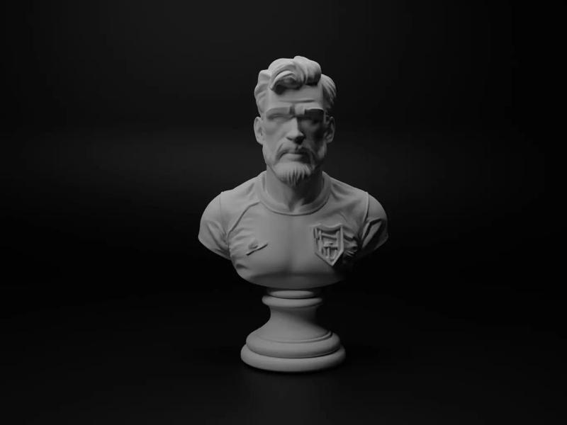 Football Player Bust Chess