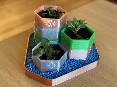 Modular Hexagon Plant Flower pot for 3D Print