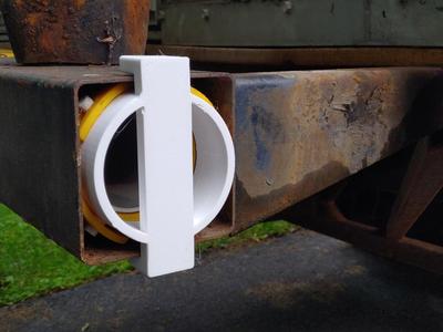 RV end cap sewer hose holder for 4-inch bumper