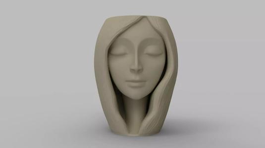 Serene Woman Head Planter