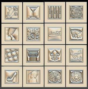 Set 16 Decorative basorelief with picture frame for CNC