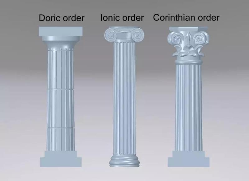 The 3 GREEK Columns - Pillar Orders Doric - ionic - Corinthian