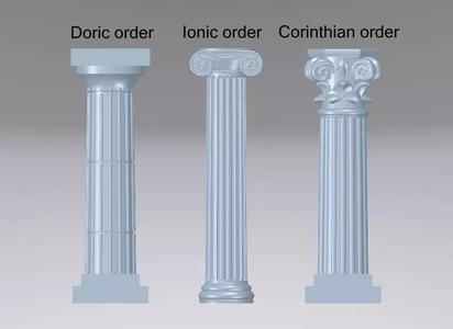 The 3 GREEK Columns - Pillar Orders Doric - ionic - Corinthian