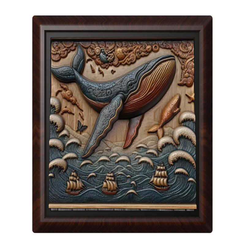 Whale animal wall art relief wall decor