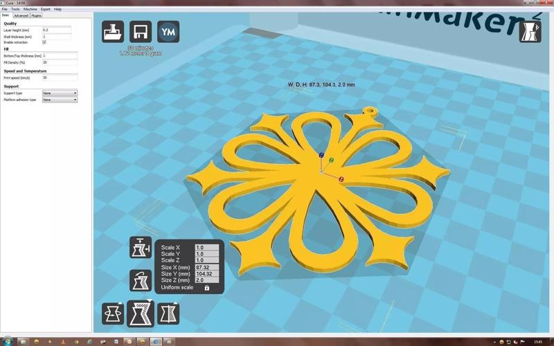 Snowflake flower on computer screen