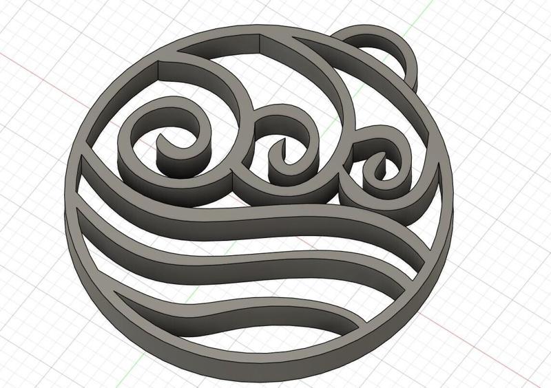 Avatar water symbol keychain