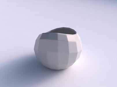 Bowl skewed and twisted with curved creases