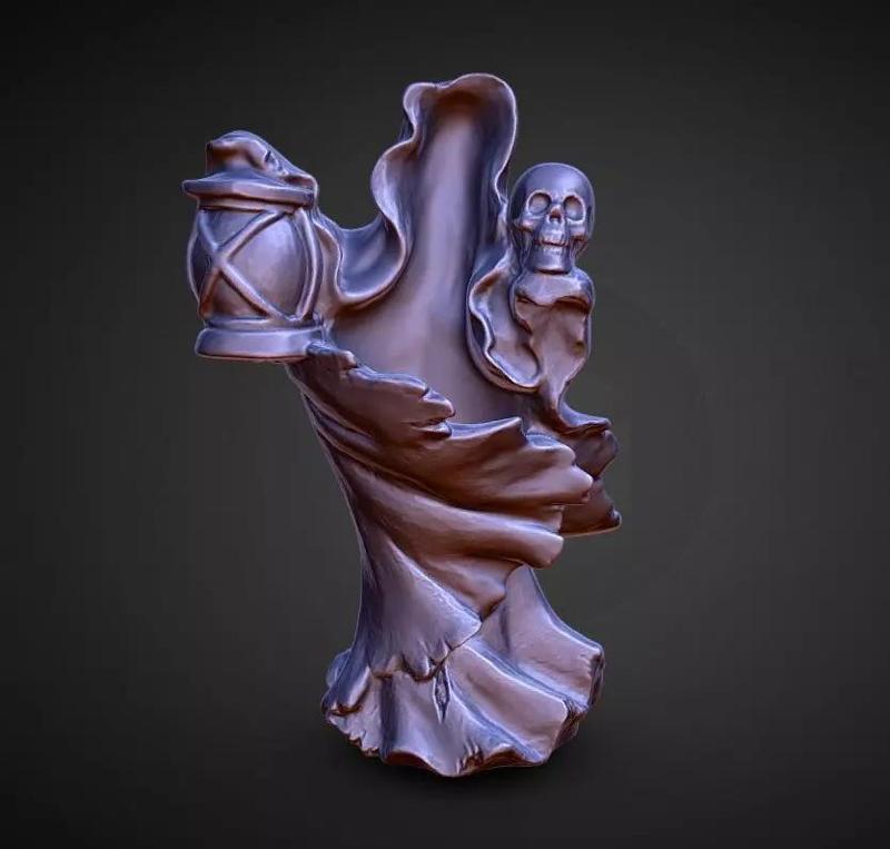 halloween decoration dementor holding skull