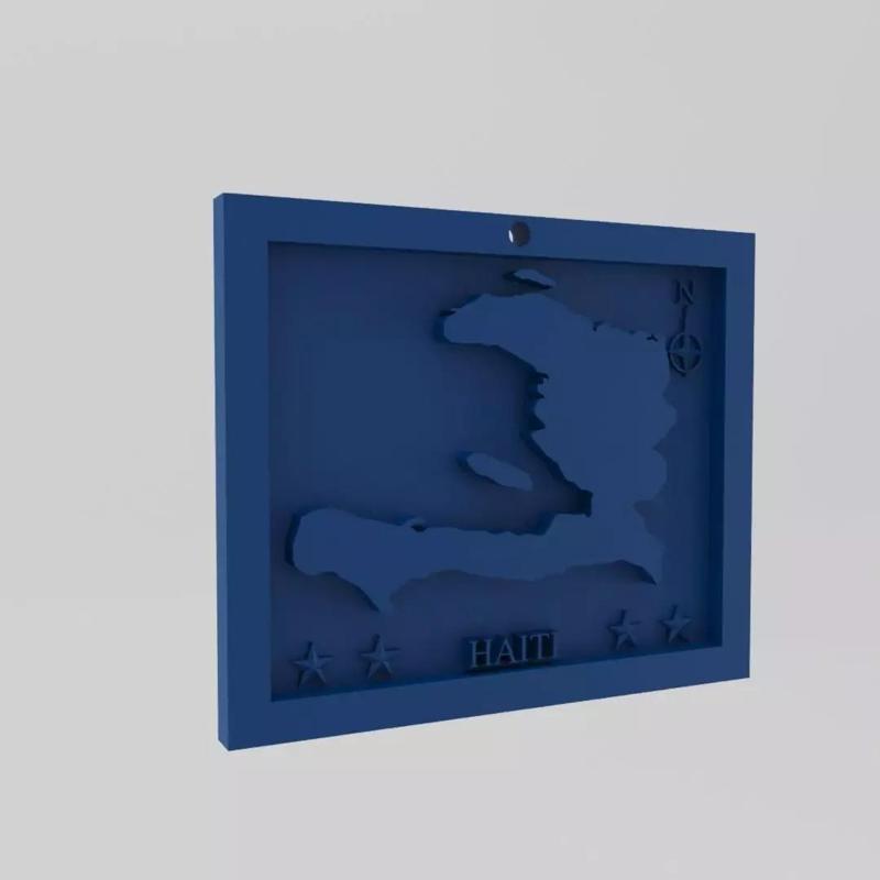 Haiti Map 3d Print Model