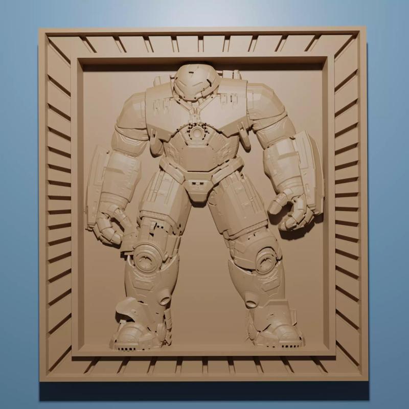 Hulkbuster Iron Man artcam aspire relief model in stl format