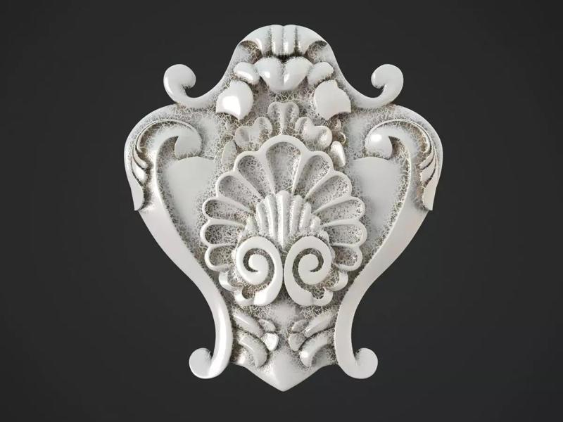 Decor silver ornate medallion