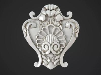 Decor silver ornate medallion