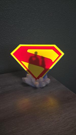 Superman 2025 3D Printed LED Light Box / Sign Decor With Fortress of Solitude Base