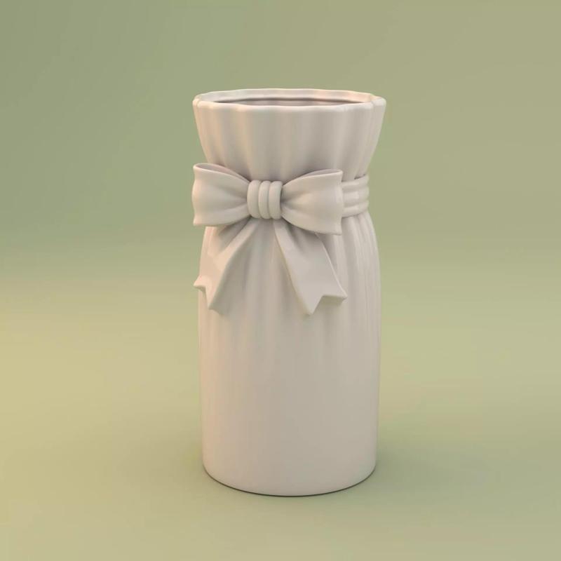Elegant Ribbon Vase - 3D Printable Gift Bag Style Pot