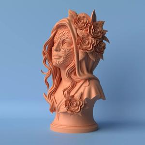 Madonna Mexicana Virgin Mary Bust with Face Paint
