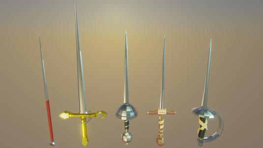 Five Rapiers in Low Poly Style to Delight in Your Games