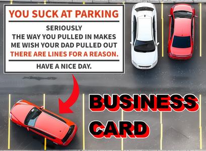 Parking Etiquette Enhancer: YOU SUCK AT PARKING