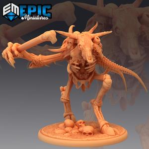 Bone Golem Attacking / Undead Animal Bone Construct / Skull Zombie