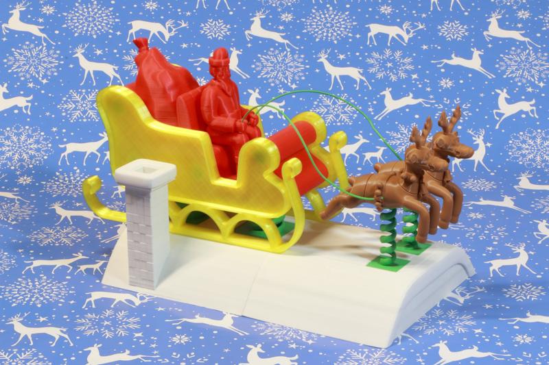 Santa Claus Bobble Sleigh Decoration