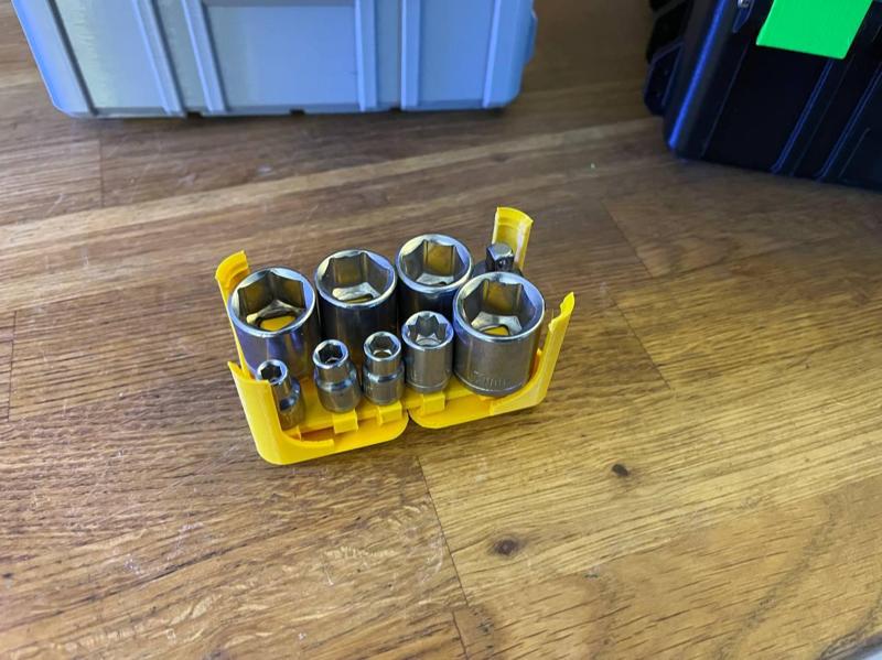 Gridfinity socket holder dual rail