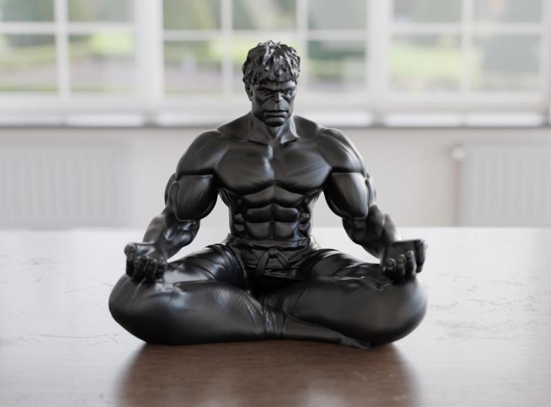 Zen Hulk Sculpture – Strong Yet Calm Meditating Figurine