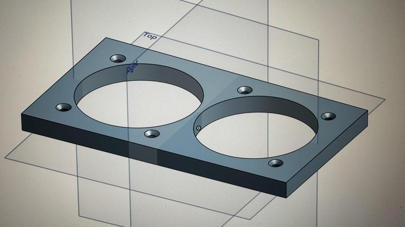 Fräs- Bohrschablone 68mm 2-Fach
