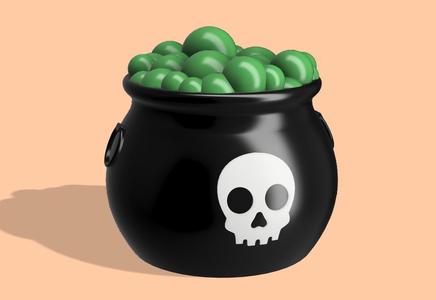 Skull Cauldron (Bubbles Lid)
