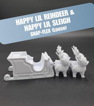Happy Lil Reindeer & Sleigh - Articulated Snap-Flex Fidget (Loose Joints)