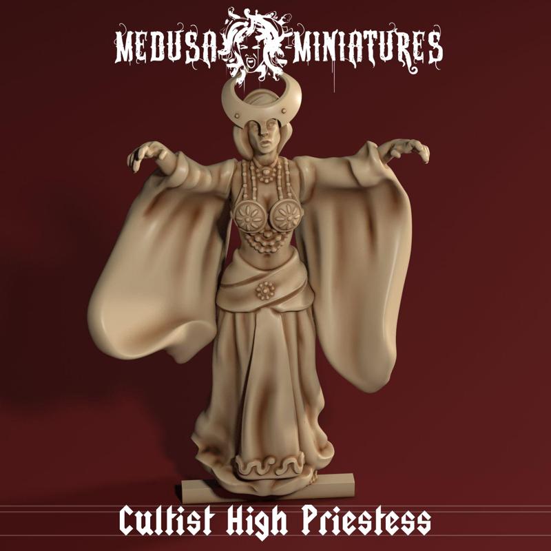 Cultist High Priestess Miniature - Gothic Fantasy Sorceress for RPG Dioramas