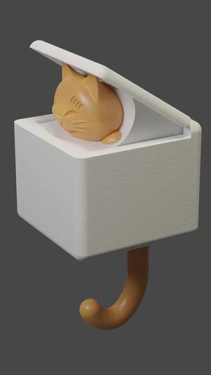 Tweaked Cat Key Hook (stronger, easier to print)