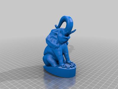Elephant Sitting on Stand (No Support) Pen Holder