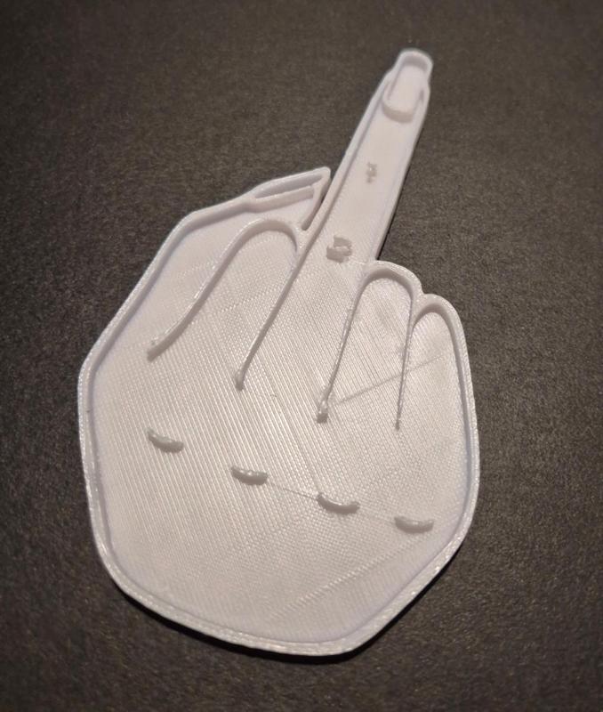 Female middle finger cookie cutter