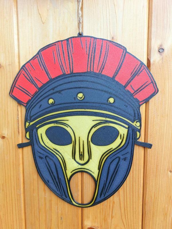 Halloween scary Gladiator mask window decoration