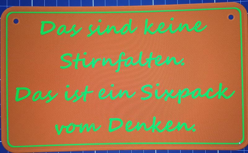 Stirnfalten/Sixpack Spruch
