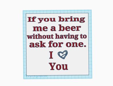 I Love You Beer Sign