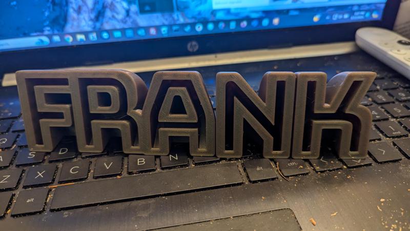 Frank desktop sign