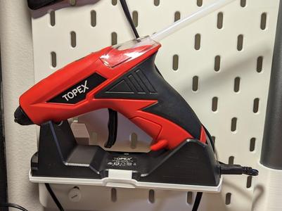 Topex glue gun mount - Ikea Skadis pegboard