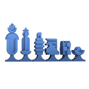 3D Printable STL Brutalist Chess Set | Royalty-Free & Resellable