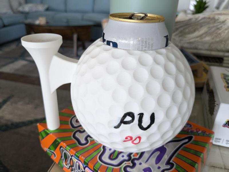 Golf Ball Koozie from Icosahedron Dimple STEP