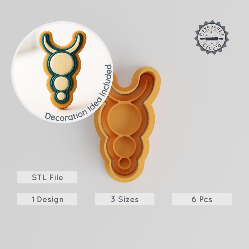 Ashlesha Nakshatra Vedic Astrology Shape Cutter & Stamp, Cookie & Fondant Tools, S/M/L, 6-Piece Set PRODUCT_1073