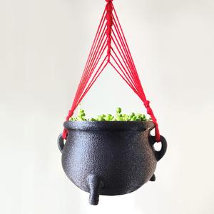 Cauldron-Shaped Plant Pot - With or Without Drain Holes - Hanging or Saucer