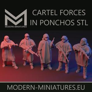 Cartel Miniatures wearing ponchos set 1 of 2. 28mm gangster miniatures