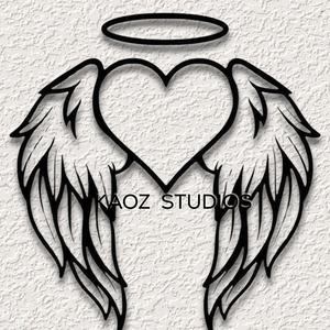 heart wall art angel wall decor valentines day decoration cupid halo wings
