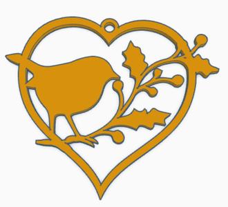 Robin Heart Decoration