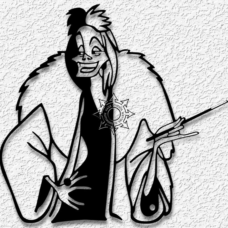 Cruela DeVille wall art Villian decor disney fanart
