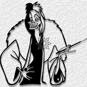 Cruela DeVille wall art Villian decor disney fanart